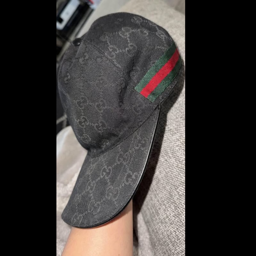 Gucci Black Monogram Hat